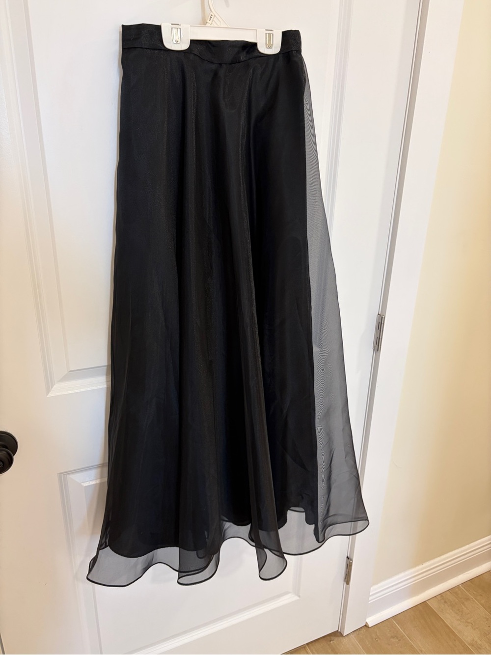 MSK Black Maxi Skirt with Sheer Overlay